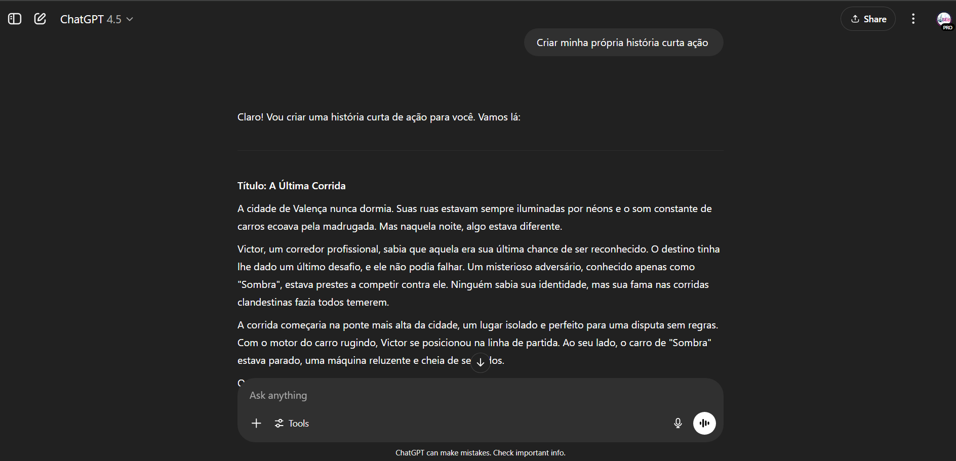 criar histórias