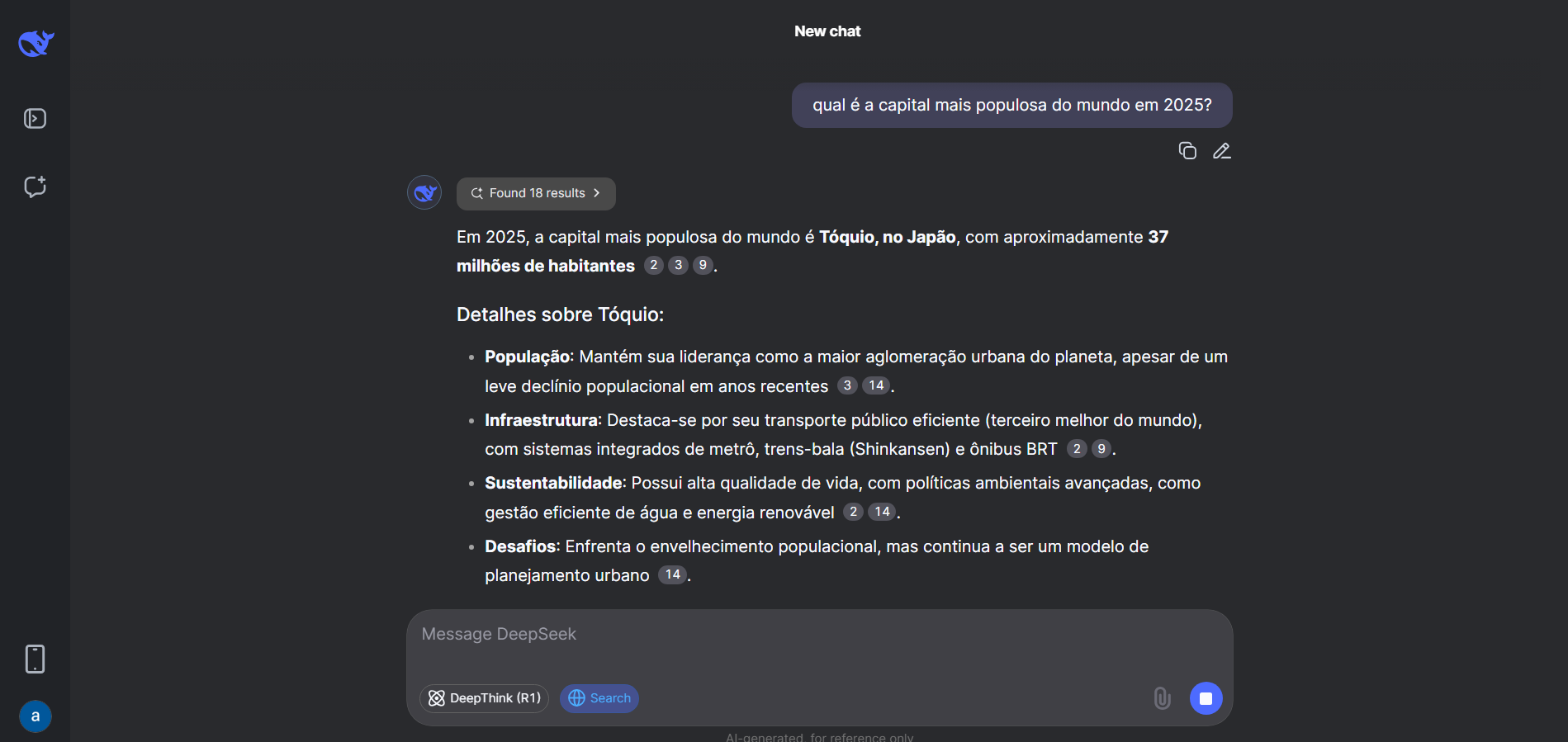 qual é a capital mais populosa do mundo em 2025